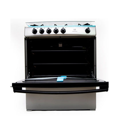 NASCO GAZINIERE 5 FEUX - 80x60 - INOX-NOIR SANS COUVERTURE VITRÉE - NASGC-80X60-CTZ