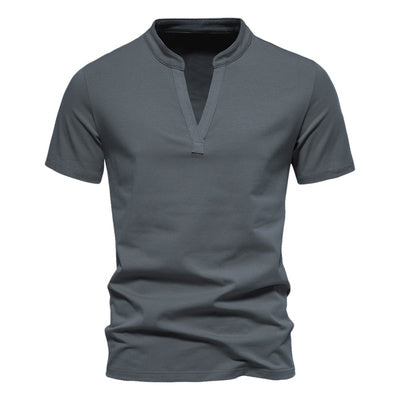 Importé - T-Shirt Sport Hommes Décontractés Col V Manches Courtes En Coton