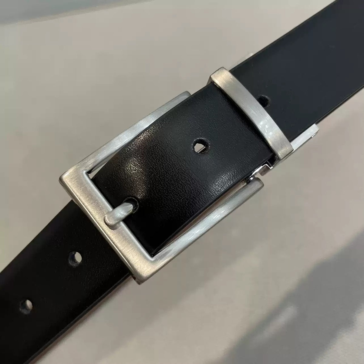 Importé - Ceinture Homme en Cuir Véritable Marron, Boucle Ardillon 2,8 cm, Qualité Export Europe