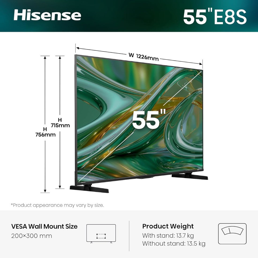 HISENSE TV CONNECTÉE 55'' VIDAA ULED HI-QLED MINI-LED 144Hz- 55E8S