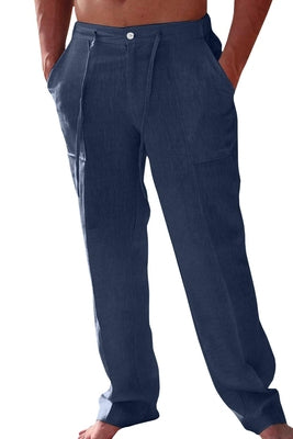 Importé - Pantalon Homme Décontracté Style Rétro En Lin