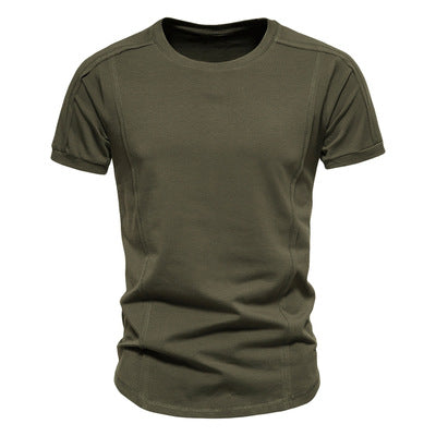 Importé - T-Shirt Hommes Décontractés Col Rond Manches Courtes Style Américain