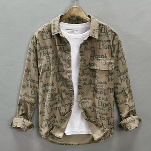 Importé - Chemise Homme Pur Coton Imprimé Manches Longues