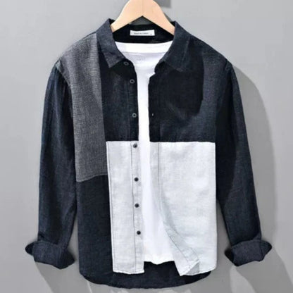 Importé - Chemise Homme Pur Lin Décontractée Manche Longue