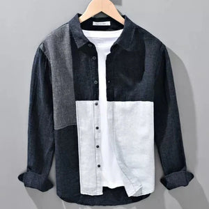 Importé - Chemise Homme Pur Lin Décontractée Manche Longue