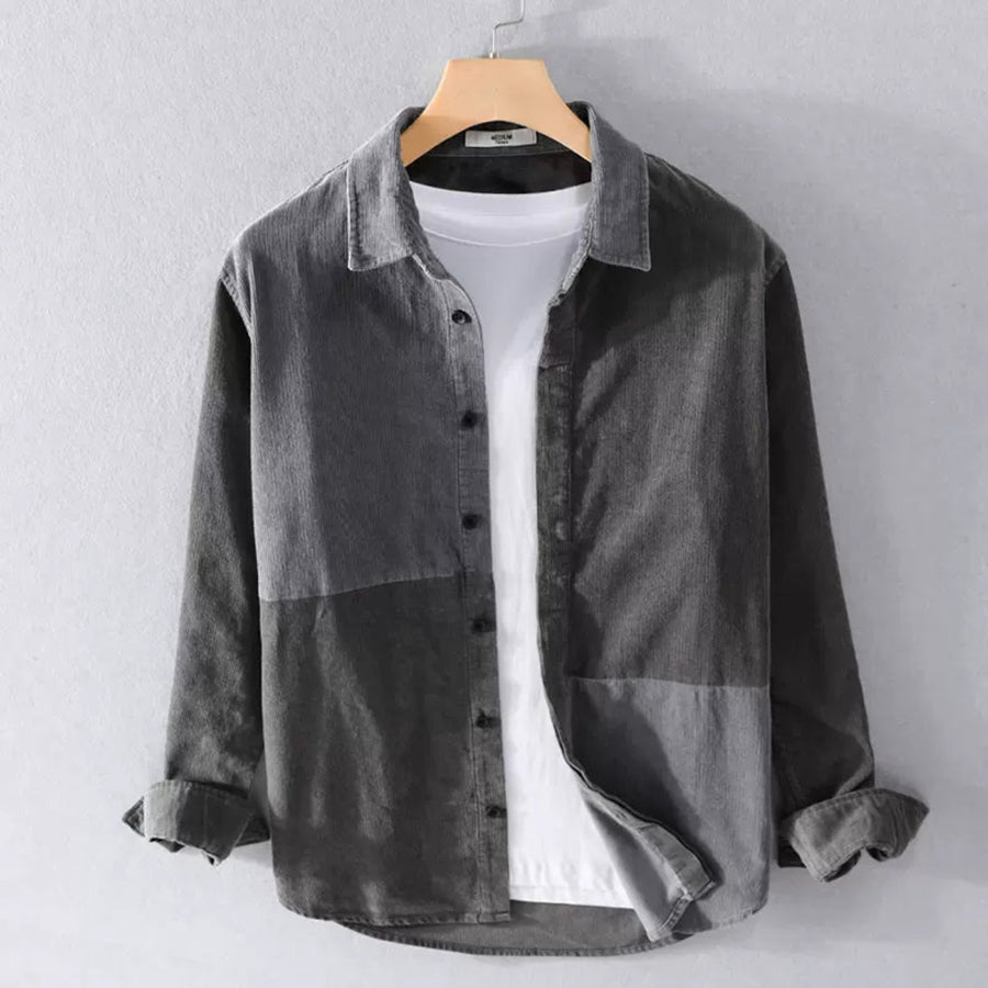 Importé - Chemise Pur Coton Homme Velours Côtelé Manches Longues
