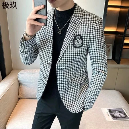 Importé - Blazer Veste Britannique Homme Décontracté A Carreaux Tendance