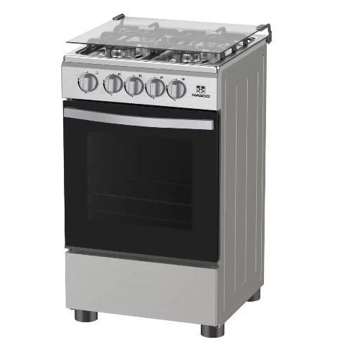 NASCO GAZINIERE 4 FEUX 50x55 SILVER VITRÉ - NASGC-SNIPER50TS