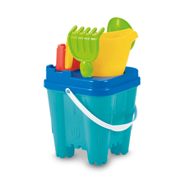 Jeu de plage seau accessoires château fort-18cm