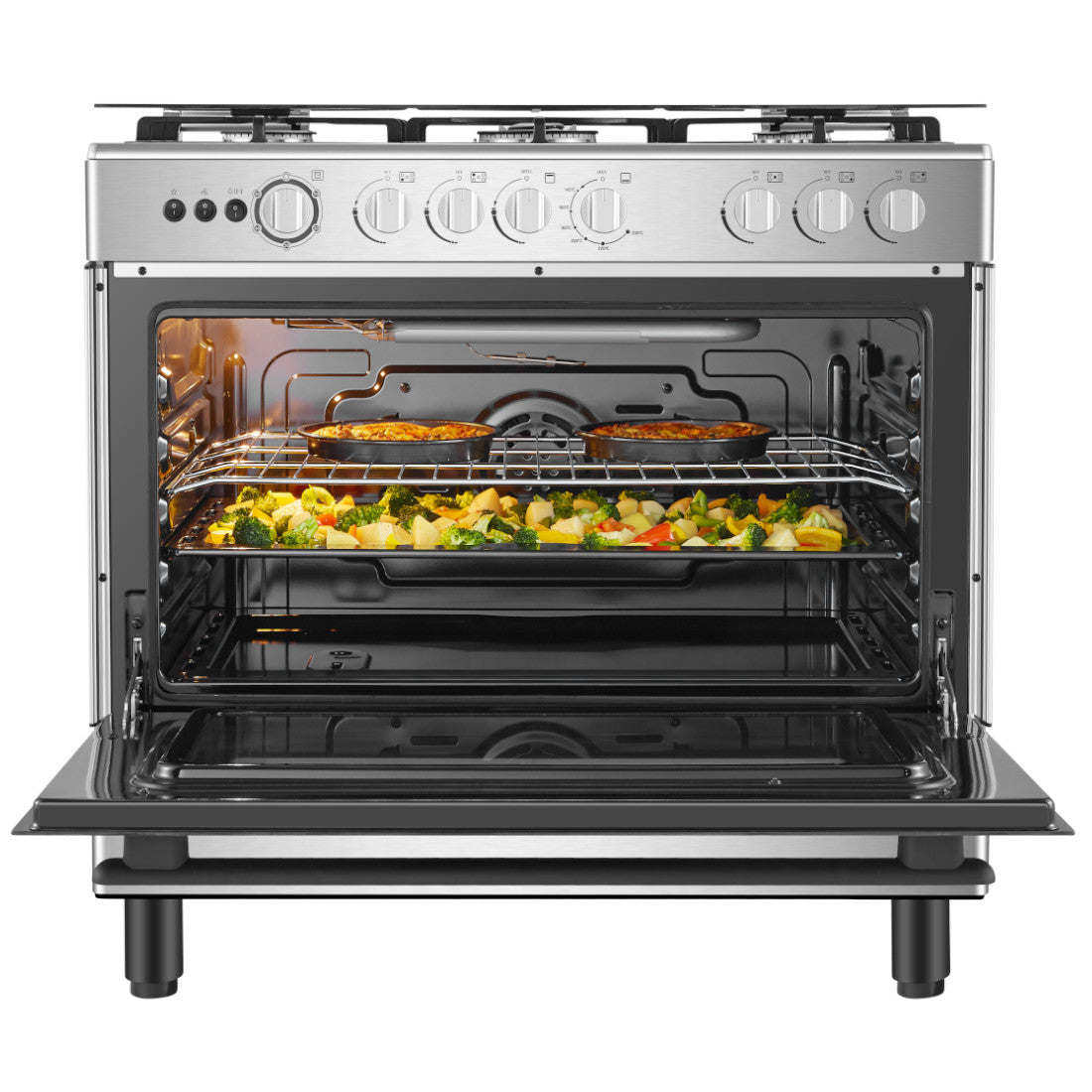 HISENSE GAZINIERE 5 FEUX INOX ALLUMAGE AUTO - HFG90335RX