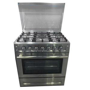 NASCO GAZINIÈRE 5 FEUX 80x60CM COUVERTURE VITREE - GCNAS-8060S/S