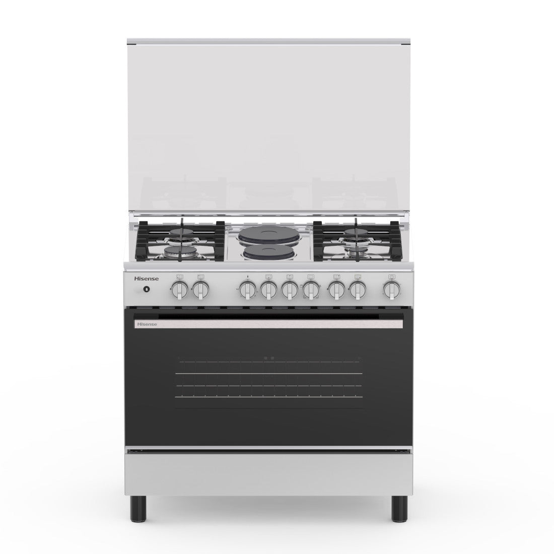 HISENSE GAZINIERE 4 FEUX ET 2 PLAQUES ELECTRIQUES - 90CM- HF942GEES