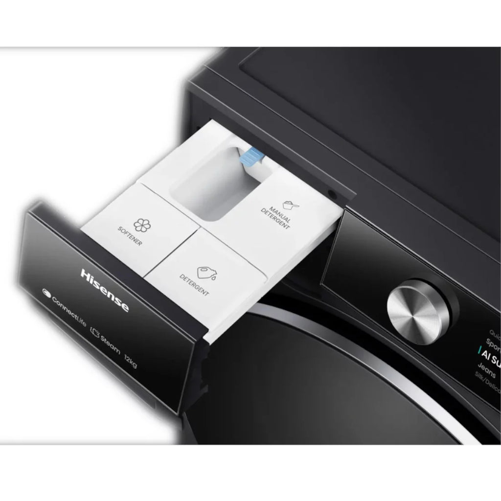 HISENSE MACHINE A LAVER 12KG FRONT LOAD PREMIUM BLACK - AI SUPER WASH -WF7S1247BB