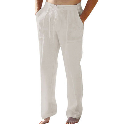 Importé - Pantalon Homme Décontracté Style Rétro En Lin