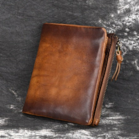 Importé - Porte-Monnaie Porte-Cartes Rétro Cuir Véritable
