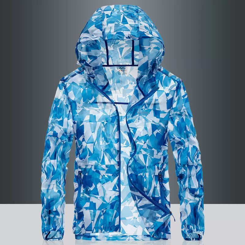 Importé - Pull Sport Homme Protection Solaire Ultra-Mince En Soie A Capuche