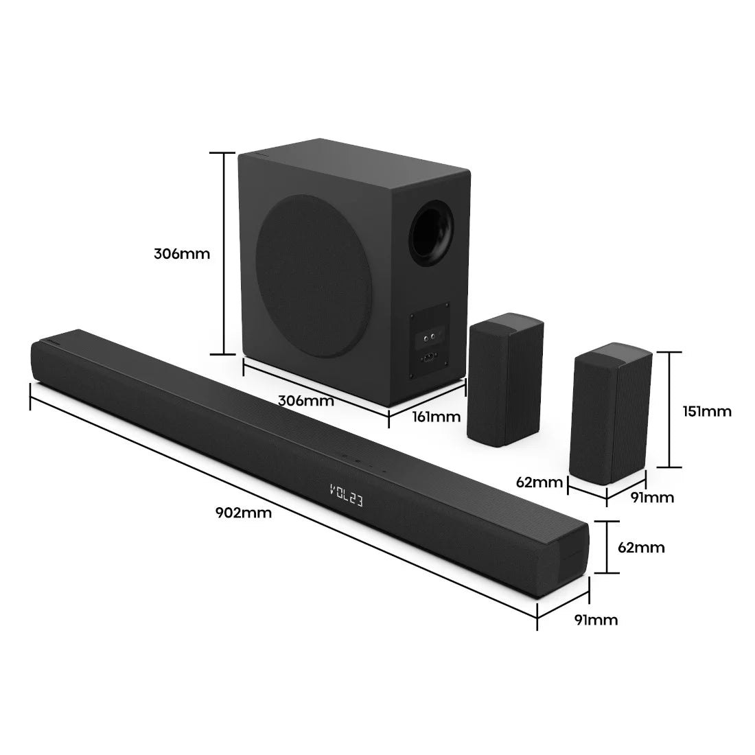 HISENSE BARRE DE SON 540W AVEC CAISSON DE BASSES SANS FIL - 5.1CH - HS5100