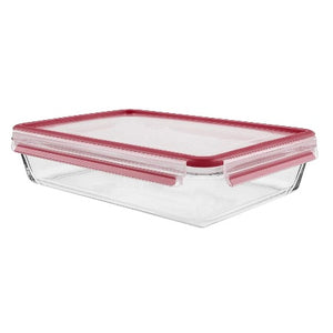 BOITE DE CONSERVATION EN VERRE 3L RECTANGULAIRE ROUGE TEFAL K3010612