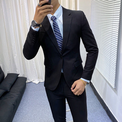 Importé - Ensemble Costume Slim Homme Style Britannique 2 Pièces à 1 Bouton