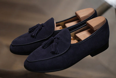 Importé Chaussure Homme Mocassin Italienne Style Rétro en Cuir