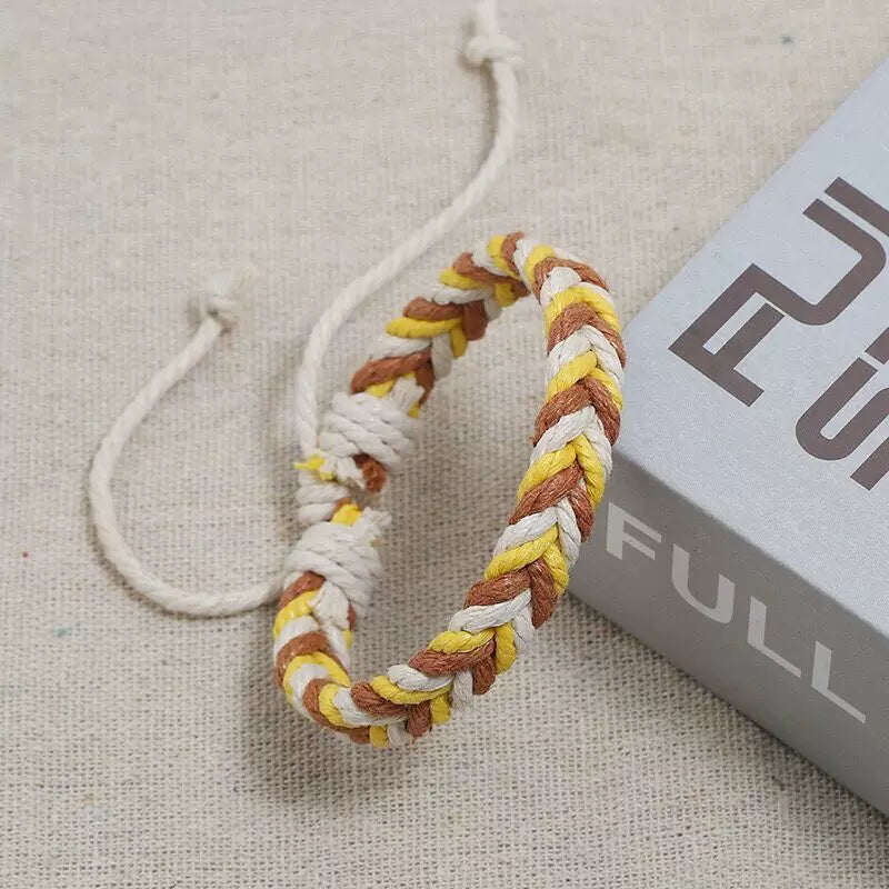 Importé - Bracelet Homme En Lin Tissées Et Nœuds Tendance
