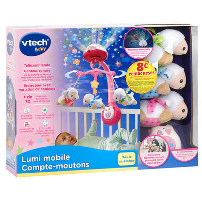 VTECH-LUMI MOBILE COMPTE MOUTONS ROSE DES LA NAISSANCE