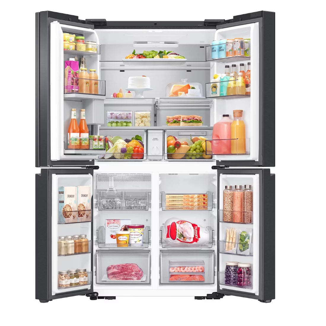 SAMSUNG REFRIGERATEUR FRENCH DOOR 4 PORTES 636 L ECRAN TACTIL FAMILY HUB - DISTRIBUTEUR D'EAU - RF65DG9H0EB1EF