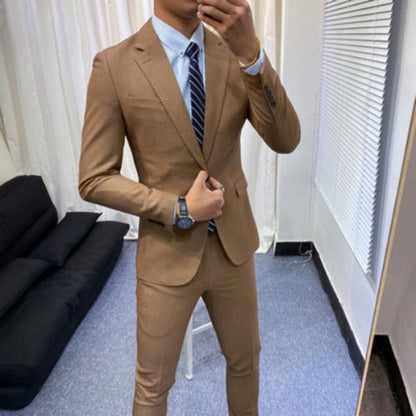 Importé - Ensemble Costume Slim Homme Style Britannique 2 Pièces à 1 Bouton
