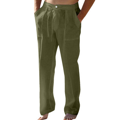 Importé - Pantalon Homme Décontracté Style Rétro En Lin