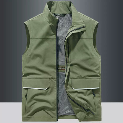 Importé - Chemise Pull Homme Style Gilet Multi-Poches Sans Manches