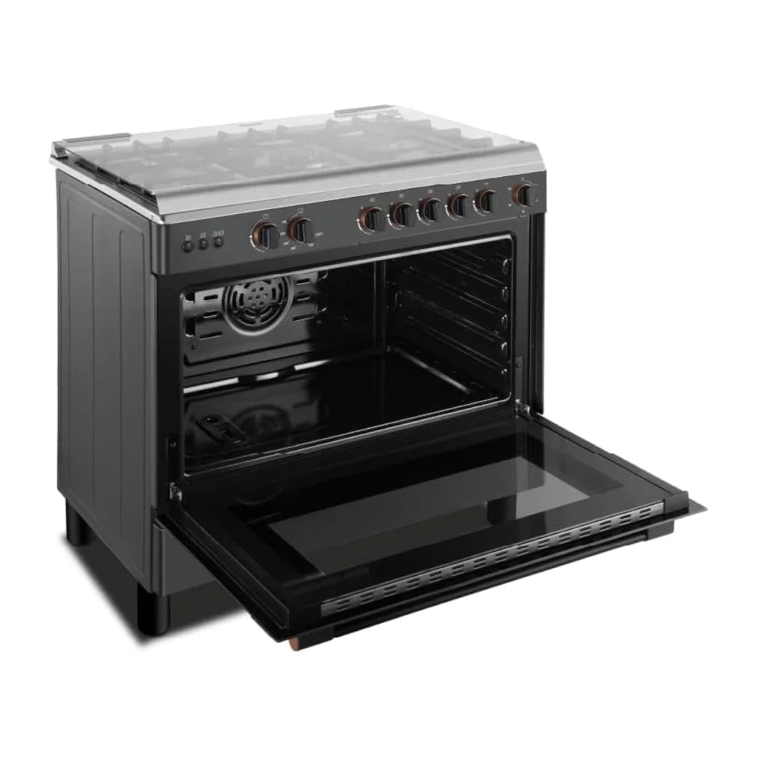 TOSHIBA GAZINIERE 5 FEUX GRIS-NOIR ALLUMAGE AUTO - TBA-36LMG5G089KS