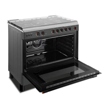 TOSHIBA GAZINIERE 5 FEUX GRIS-NOIR ALLUMAGE AUTO - TBA-36LMG5G089KS
