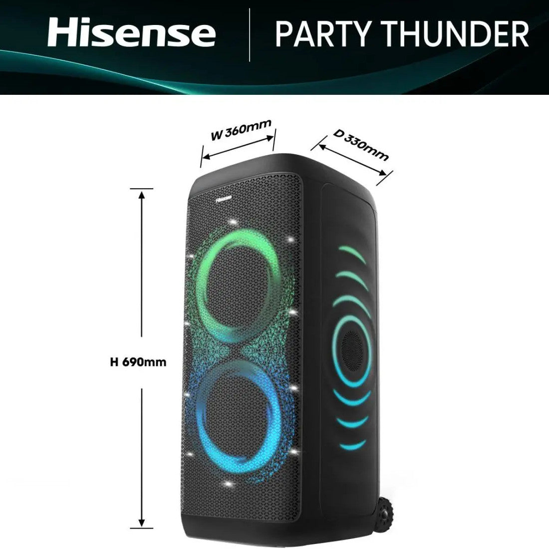 HISENSE PARTY SPEAKER 620W AURACAST CONNECT LIFE - PARTY THUNDER