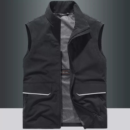 Importé - Chemise Pull Homme Style Gilet Multi-Poches Sans Manches