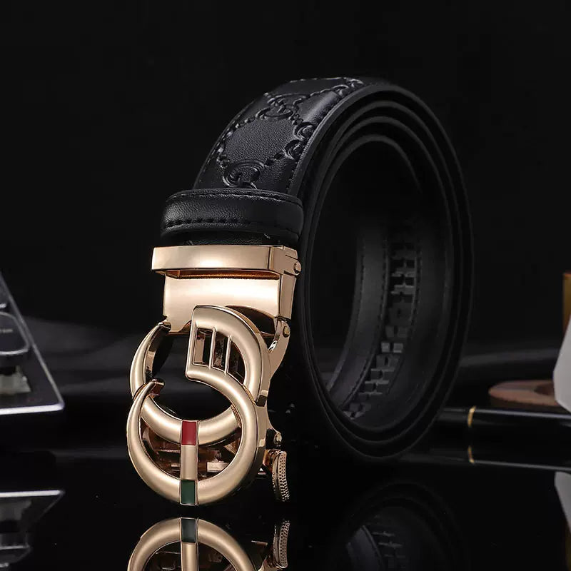 Importé - Ceinture Homme Décontractée A Boucle Automatique 100% En Cuir