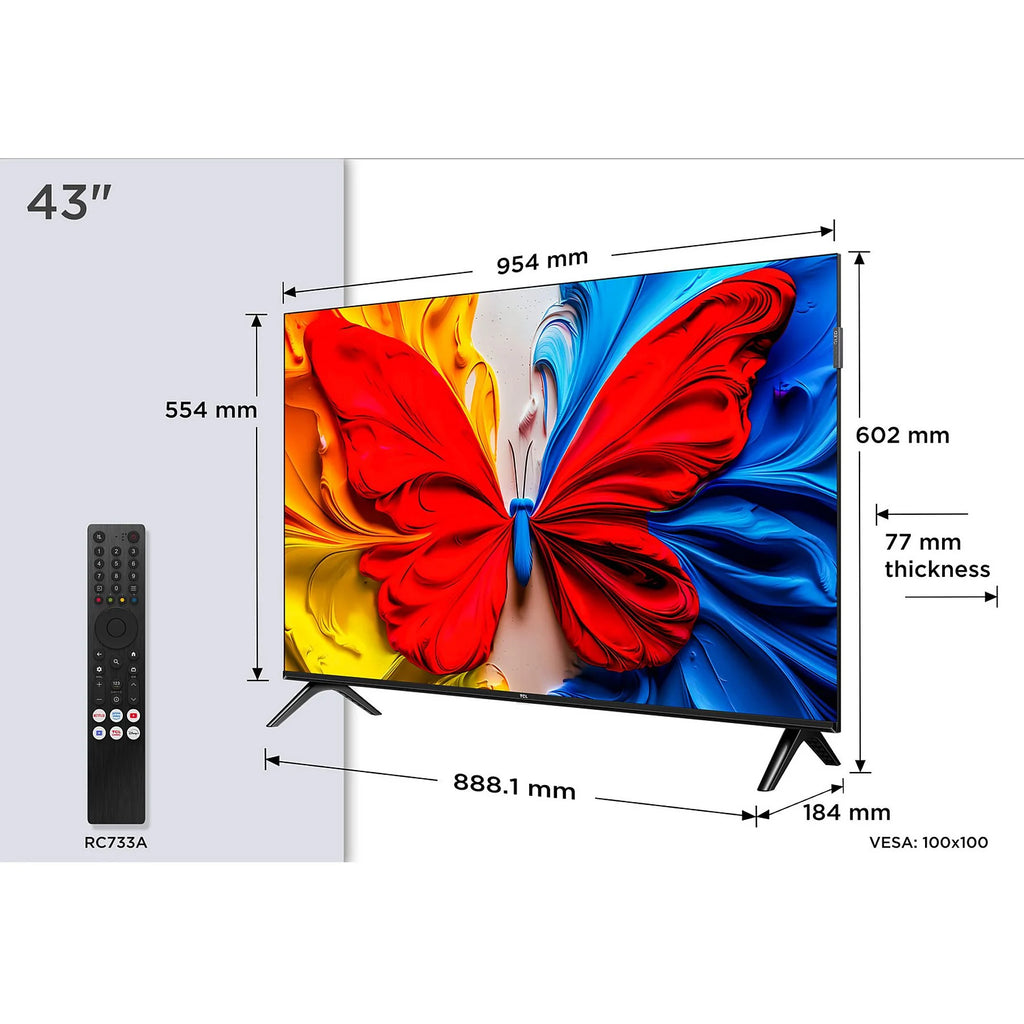 TCL SMART TV 43'' QLED HDMI GOOGLE TV - 43S5K