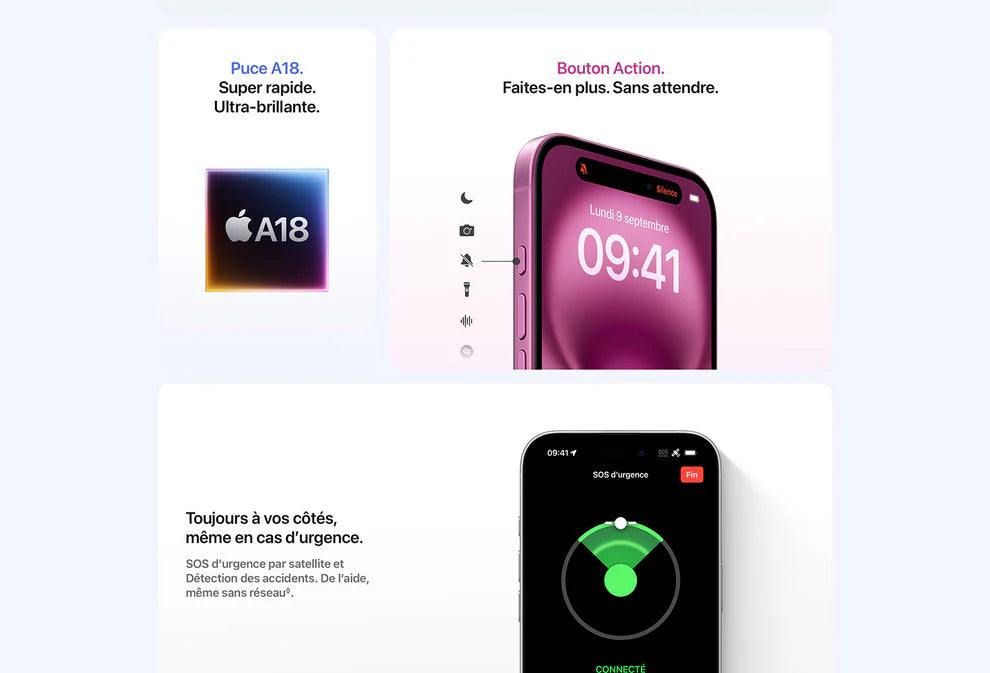 Reconditionné - Apple iPhone 16 8/256Go - Garantie 12 mois