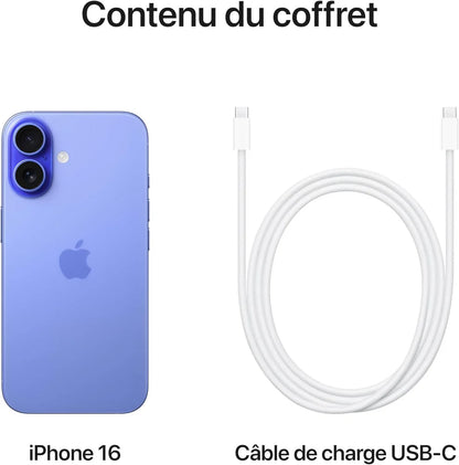 Reconditionné - Apple iPhone 16 8/256Go - Garantie 12 mois