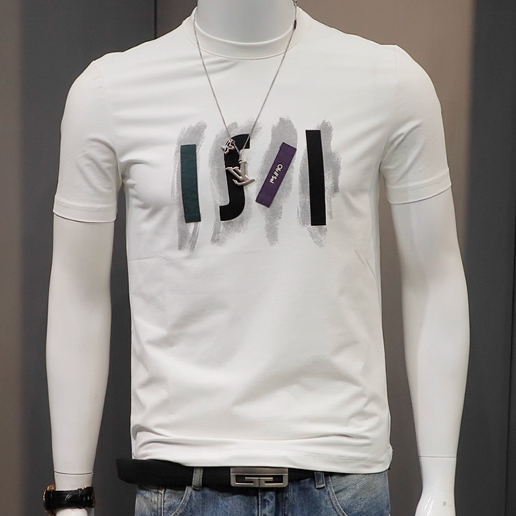Importé - T-Shirt Coton Imprimé Homme Décontracté Manche Courte