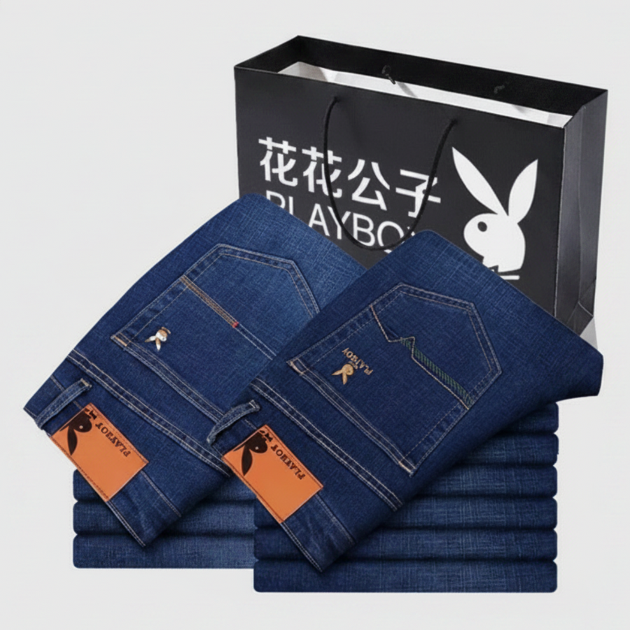 Importé - Lot 2x Pantalons Jean Stretch Homme Playboy Décontracté