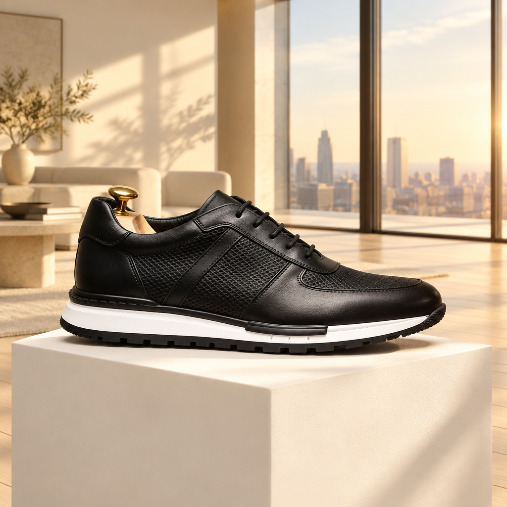 Importé - Chaussures Homme Cuir de Vachette Gaufré Respirantes