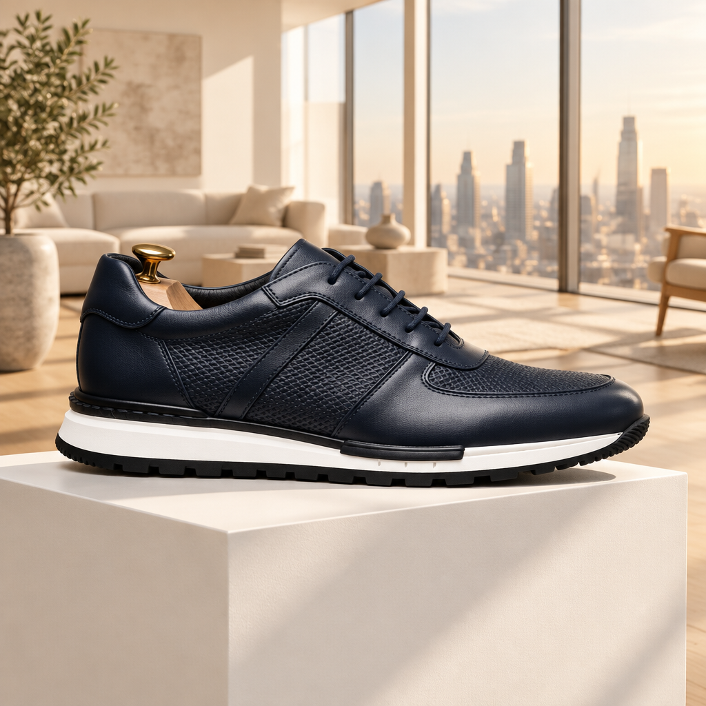 Importé - Chaussures Homme Cuir de Vachette Gaufré Respirantes