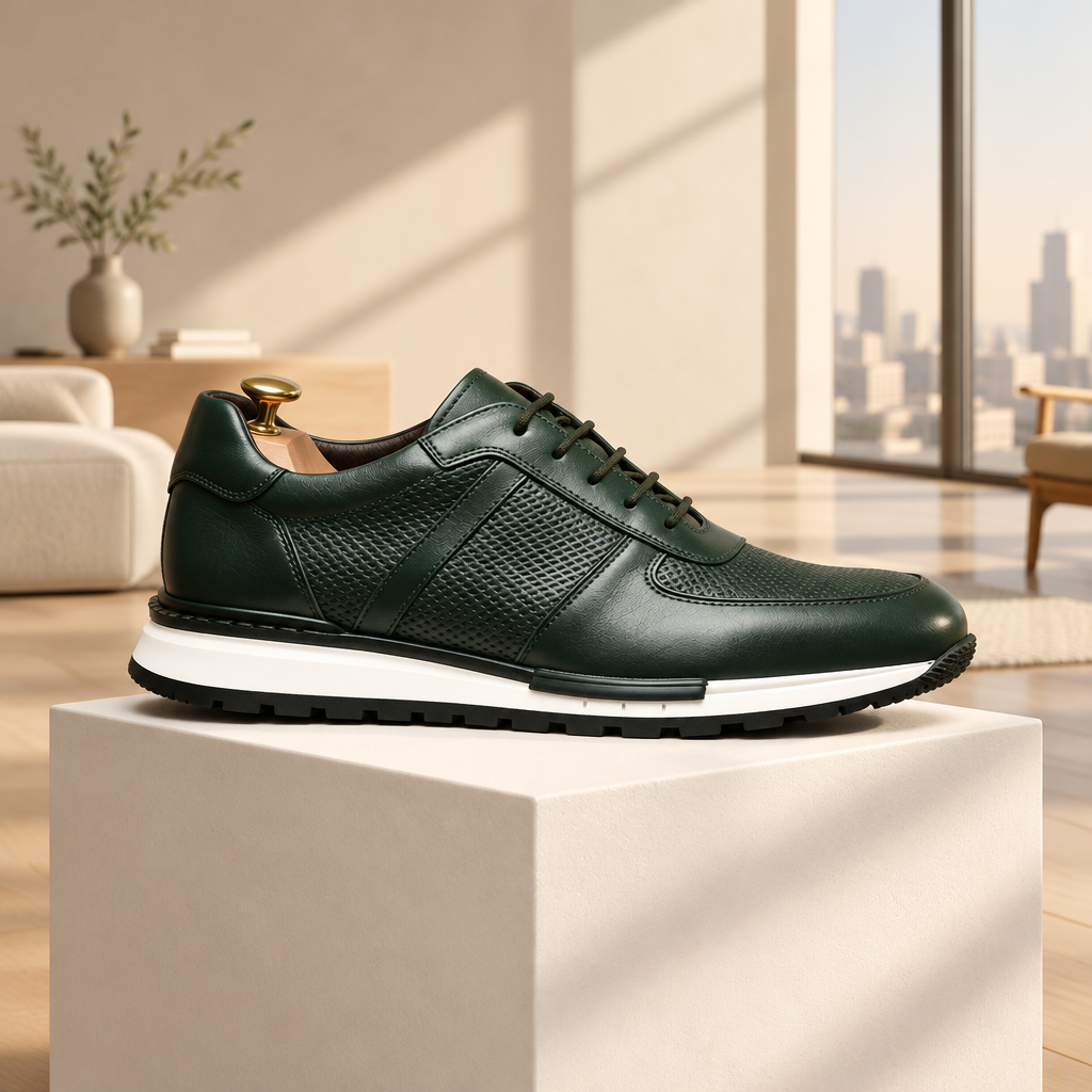 Importé - Chaussures Homme Cuir de Vachette Gaufré Respirantes
