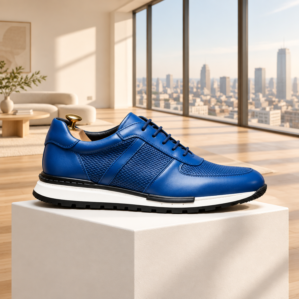 Importé - Chaussures Homme Cuir de Vachette Gaufré Respirantes