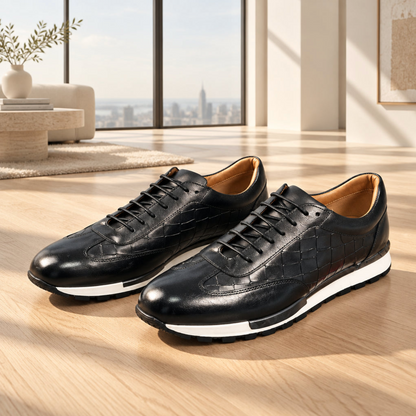 Importé - Chaussures Homme en Cuir de Vachette Faites Main Casual à Lacets Grandes Pointures