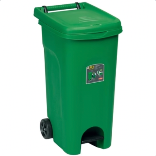 POUBELLE 80L A PEDALE EN PLASTIQUE ECO SYSTEME-VERTE