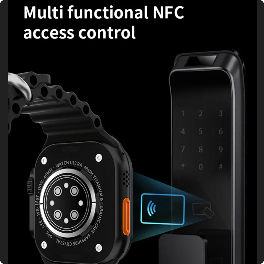 Importé - Montre intelligente 9 Ultra Chargement sans fil, appel Bluetooth, jeux, musique, GPS...