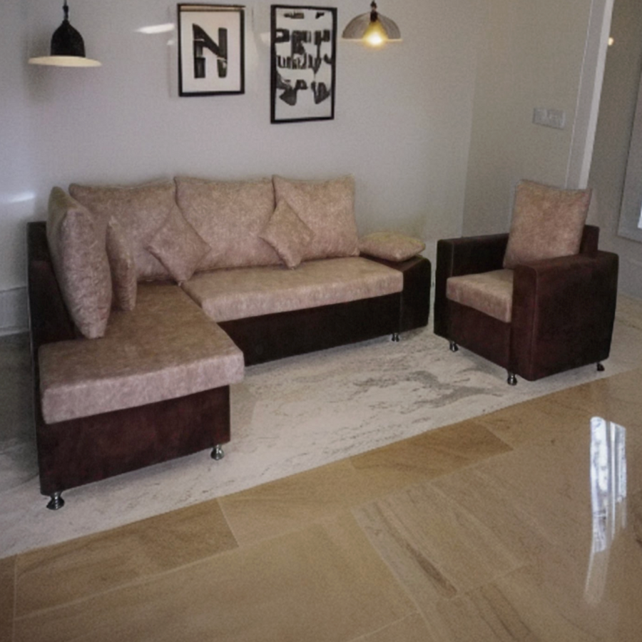 Salon Angle Solo - 6 Places - Marron
