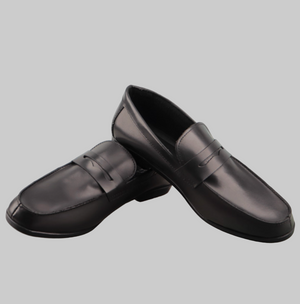 SOLDÉ - Mocassins Britannique Cuir Véritable Noir RESTE 1