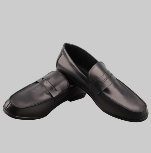 SOLDÉ - Mocassins Britannique Cuir Véritable Noir RESTE 1